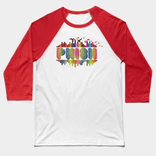 Color Tone Wave With Name-Phish Baseball T-Shirt